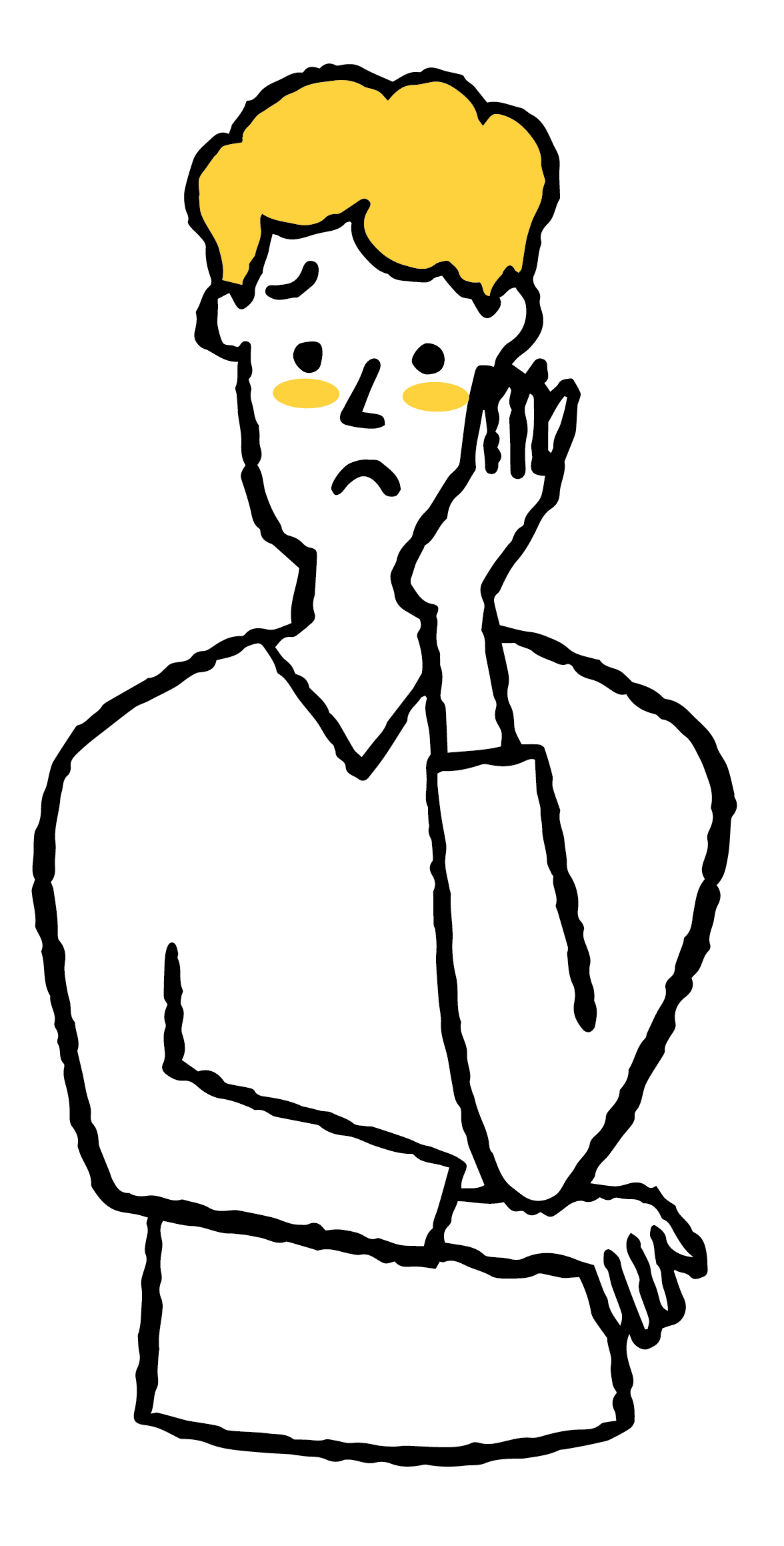 悩むキャラクター